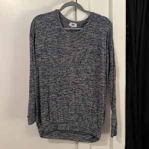 Old Navy Heather Navy Blue Long Sleeve Sweater Material Shirt — Size: S